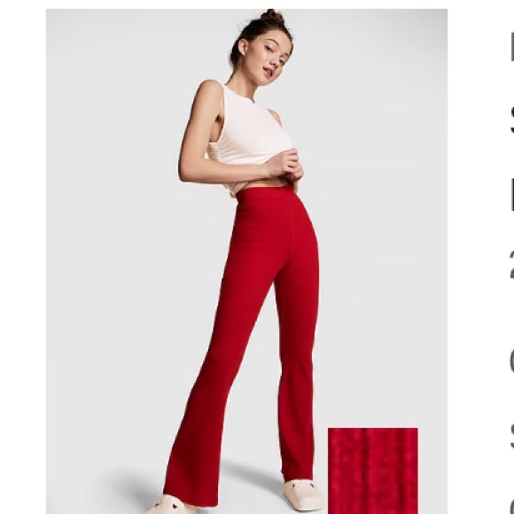 PINK Victoria's Secret Pants - Pink stretch cotton ribbed flare legging size small